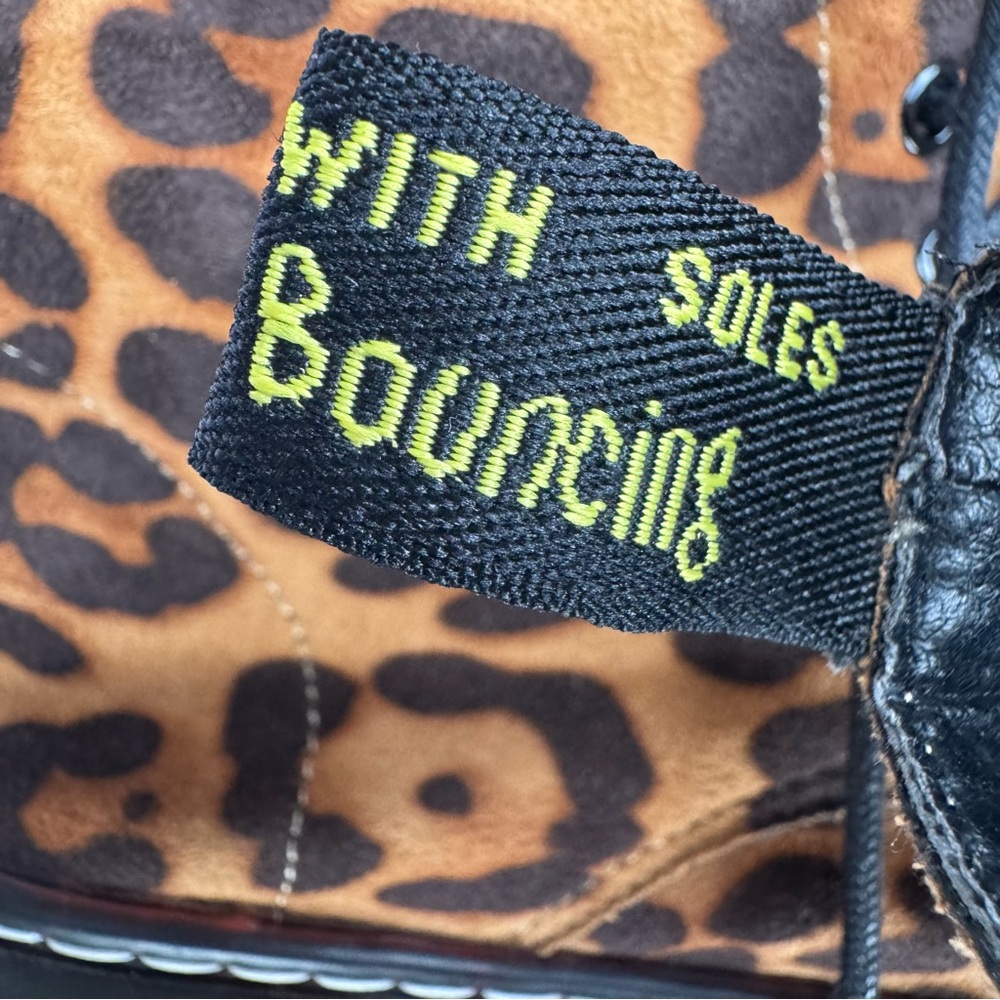 Leopard Print Platform Combat Boots - Brown - Picture 7 of 10